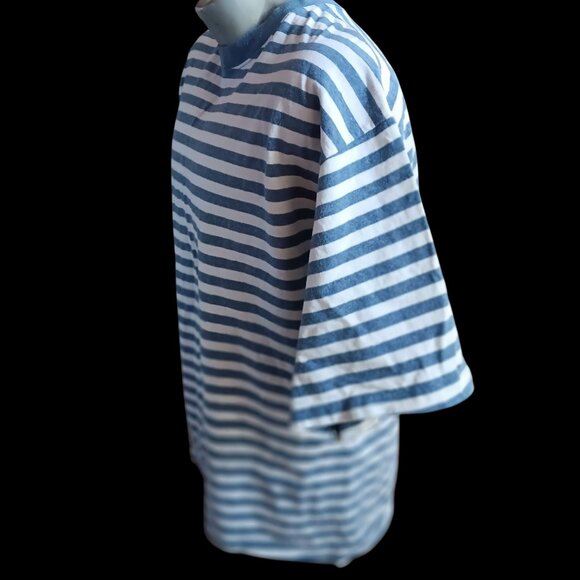Vintage Men's T-shirt Large Single Stitch 90's Grunge Striped Ringer USA Cobain - Picture 6 of 8